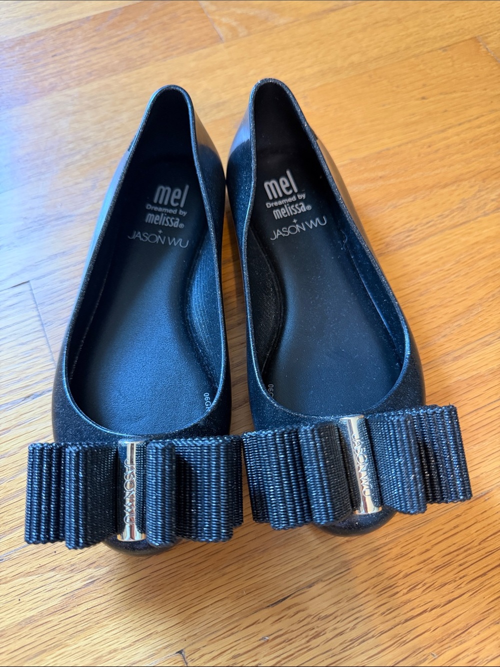 Mini Melissa Black Bow Ballet Flats